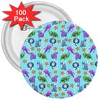 Sea Ocean Sealife Turtle Jellyfish 3  Buttons (100 pack) 