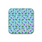 Sea Ocean Sealife Turtle Jellyfish Rubber Coaster (Square)