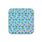 Sea Ocean Sealife Turtle Jellyfish Rubber Square Coaster (4 pack)