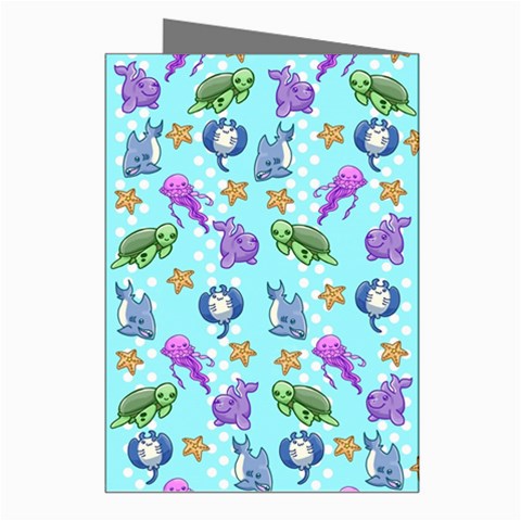 Sea Ocean Sealife Turtle Jellyfish Greeting Cards (Pkg of 8) from ArtsNow.com Right