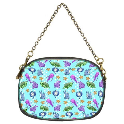 Sea Ocean Sealife Turtle Jellyfish Chain Purse (Two Sides) from ArtsNow.com Back