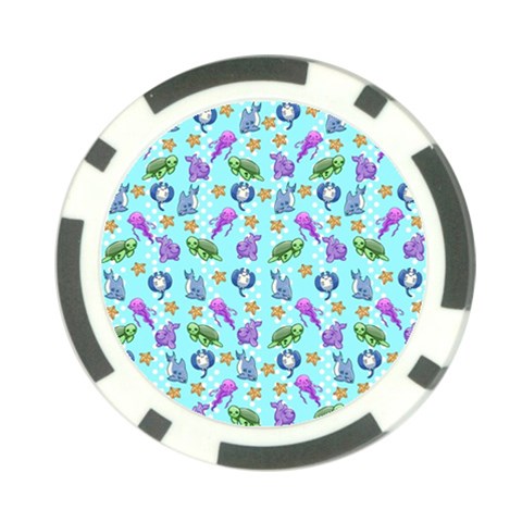 Sea Ocean Sealife Turtle Jellyfish Poker Chip Card Guard (10 pack) from ArtsNow.com Back