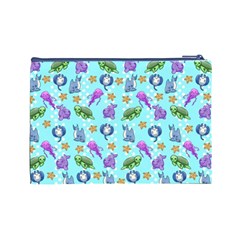 Sea Ocean Sealife Turtle Jellyfish Cosmetic Bag (Large) from ArtsNow.com Back