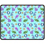 Sea Ocean Sealife Turtle Jellyfish Fleece Blanket (Medium)