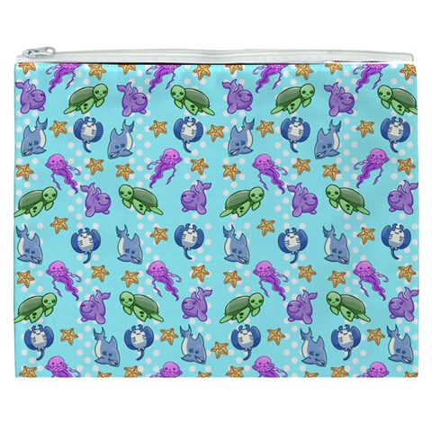 Sea Ocean Sealife Turtle Jellyfish Cosmetic Bag (XXXL) from ArtsNow.com Front