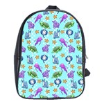 Sea Ocean Sealife Turtle Jellyfish School Bag (XL)