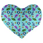 Sea Ocean Sealife Turtle Jellyfish Large 19  Premium Heart Shape Cushions