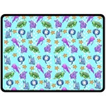 Sea Ocean Sealife Turtle Jellyfish Two Sides Fleece Blanket (Large)