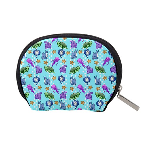 Sea Ocean Sealife Turtle Jellyfish Accessory Pouch (Small) from ArtsNow.com Back