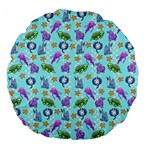 Sea Ocean Sealife Turtle Jellyfish Large 18  Premium Flano Round Cushions