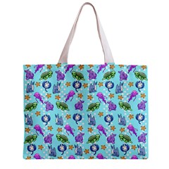 Sea Ocean Sealife Turtle Jellyfish Zipper Mini Tote Bag from ArtsNow.com Back