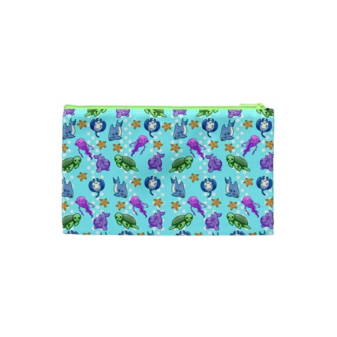 Sea Ocean Sealife Turtle Jellyfish Cosmetic Bag (XS) from ArtsNow.com Back