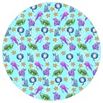 Sea Ocean Sealife Turtle Jellyfish Round Trivet