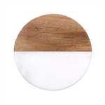 Sea Ocean Sealife Turtle Jellyfish Classic Marble Wood Coaster (Round) 