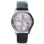 Cracked Marble Symphony Pattern Design Round Metal Watch