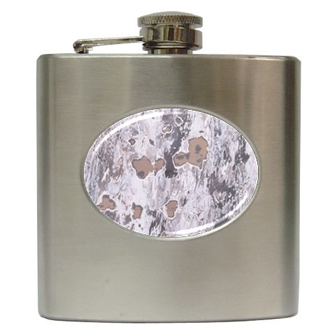 Cracked Marble Symphony Pattern Design Hip Flask (6 oz) from ArtsNow.com Front