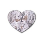 Cracked Marble Symphony Pattern Design Rubber Coaster (Heart)