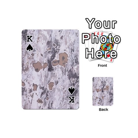 King Cracked Marble Symphony Pattern Design Playing Cards 54 Designs (Mini) from ArtsNow.com Front - SpadeK