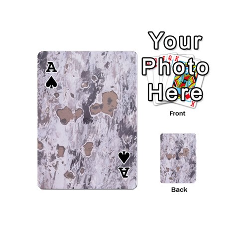 Ace Cracked Marble Symphony Pattern Design Playing Cards 54 Designs (Mini) from ArtsNow.com Front - SpadeA