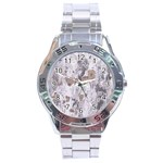 Cracked Marble Symphony Pattern Design Stainless Steel Analogue Watch