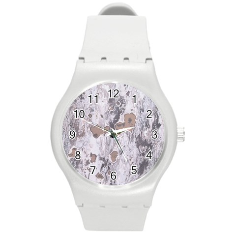 Cracked Marble Symphony Pattern Design Round Plastic Sport Watch (M) from ArtsNow.com Front