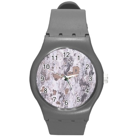 Cracked Marble Symphony Pattern Design Round Plastic Sport Watch (M) from ArtsNow.com Front