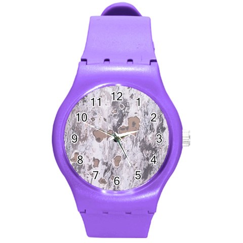 Cracked Marble Symphony Pattern Design Round Plastic Sport Watch (M) from ArtsNow.com Front