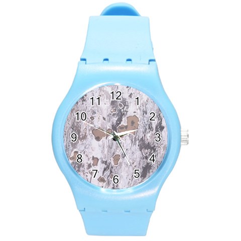 Cracked Marble Symphony Pattern Design Round Plastic Sport Watch (M) from ArtsNow.com Front