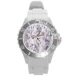 Cracked Marble Symphony Pattern Design Round Plastic Sport Watch (L)