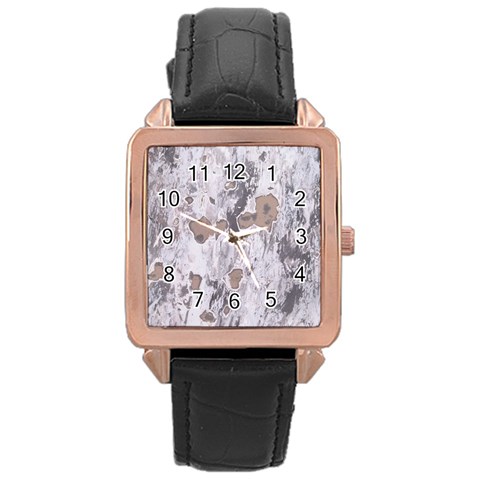 Cracked Marble Symphony Pattern Design Rose Gold Leather Watch  from ArtsNow.com Front