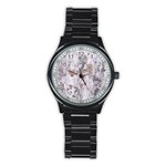 Cracked Marble Symphony Pattern Design Stainless Steel Round Watch