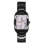 Cracked Marble Symphony Pattern Design Stainless Steel Barrel Watch