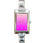 Gradient Pink - Pastel Yellow Pink Rosa Rectangle Italian Charm Watch