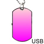 Gradient Pink - Pastel Yellow Pink Rosa Dog Tag USB Flash (Two Sides)