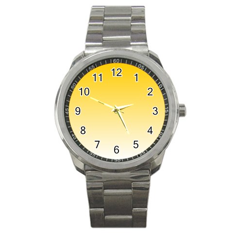 Gradient  green, yellow Sport Metal Watch from ArtsNow.com Front