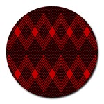 muster rot schwarz Round Mousepad