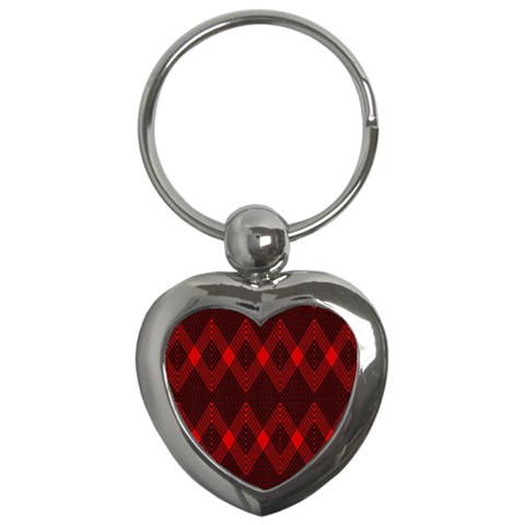 muster rot schwarz Key Chain (Heart) from ArtsNow.com Front