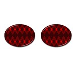 muster rot schwarz Cufflinks (Oval)