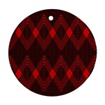 muster rot schwarz Round Ornament (Two Sides)