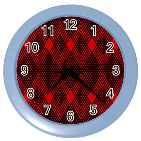 muster rot schwarz Color Wall Clock from ArtsNow.com Front