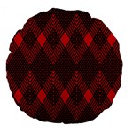 muster rot schwarz Large 18  Premium Round Cushions