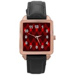 muster rot schwarz Rose Gold Leather Watch 