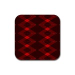 pattern black red Rubber Coaster (Square)