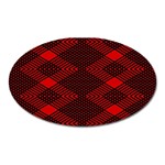 pattern black red Oval Magnet