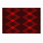 pattern black red Postcard 4 x 6  (Pkg of 10)