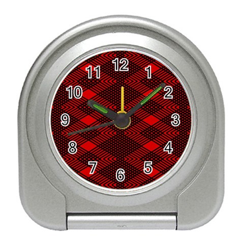 pattern black red Travel Alarm Clock from ArtsNow.com Front