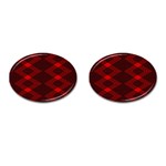 pattern black red Cufflinks (Oval)