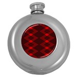 pattern black red Round Hip Flask (5 oz)