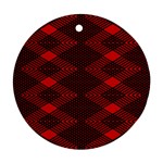 pattern black red Round Ornament (Two Sides)