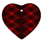 pattern black red Heart Ornament (Two Sides)